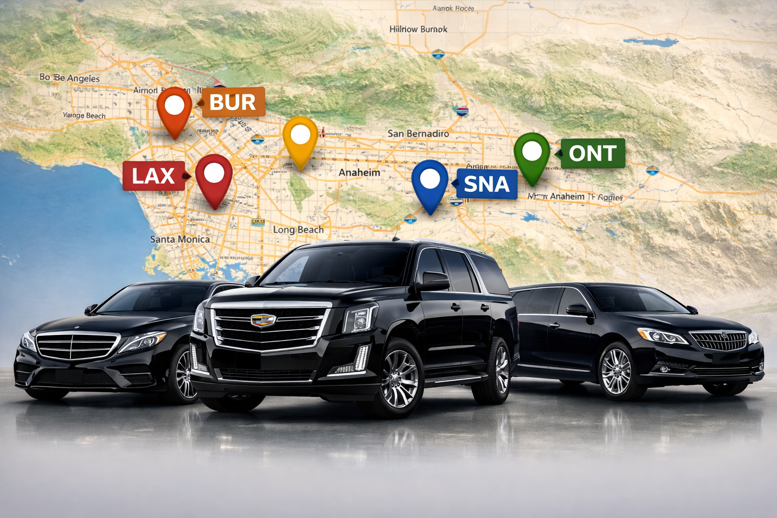 Luxury airport transportation across Southern California